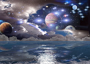 photography of planet